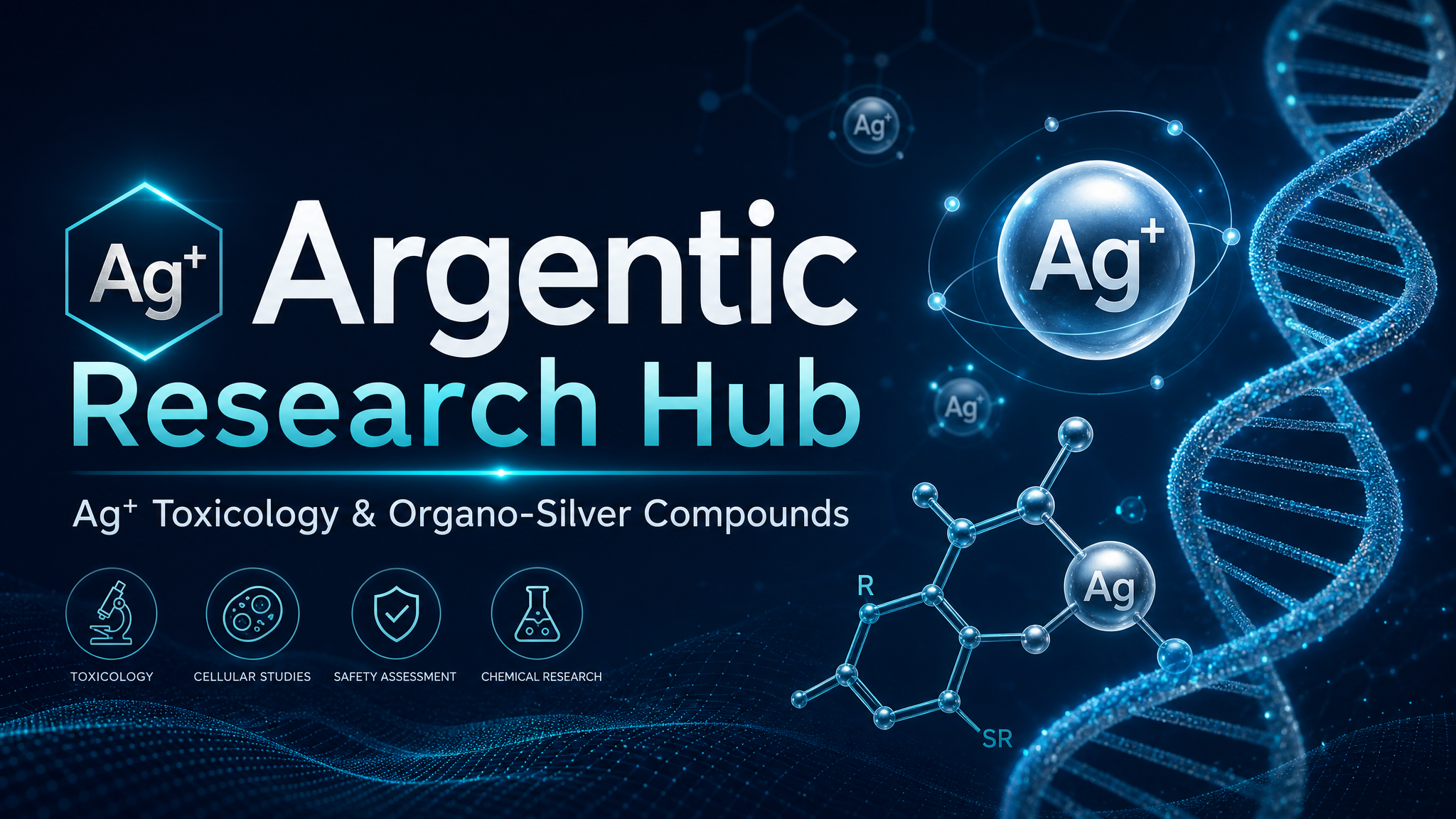 Laboratory-style hero visual for silver chemistry research