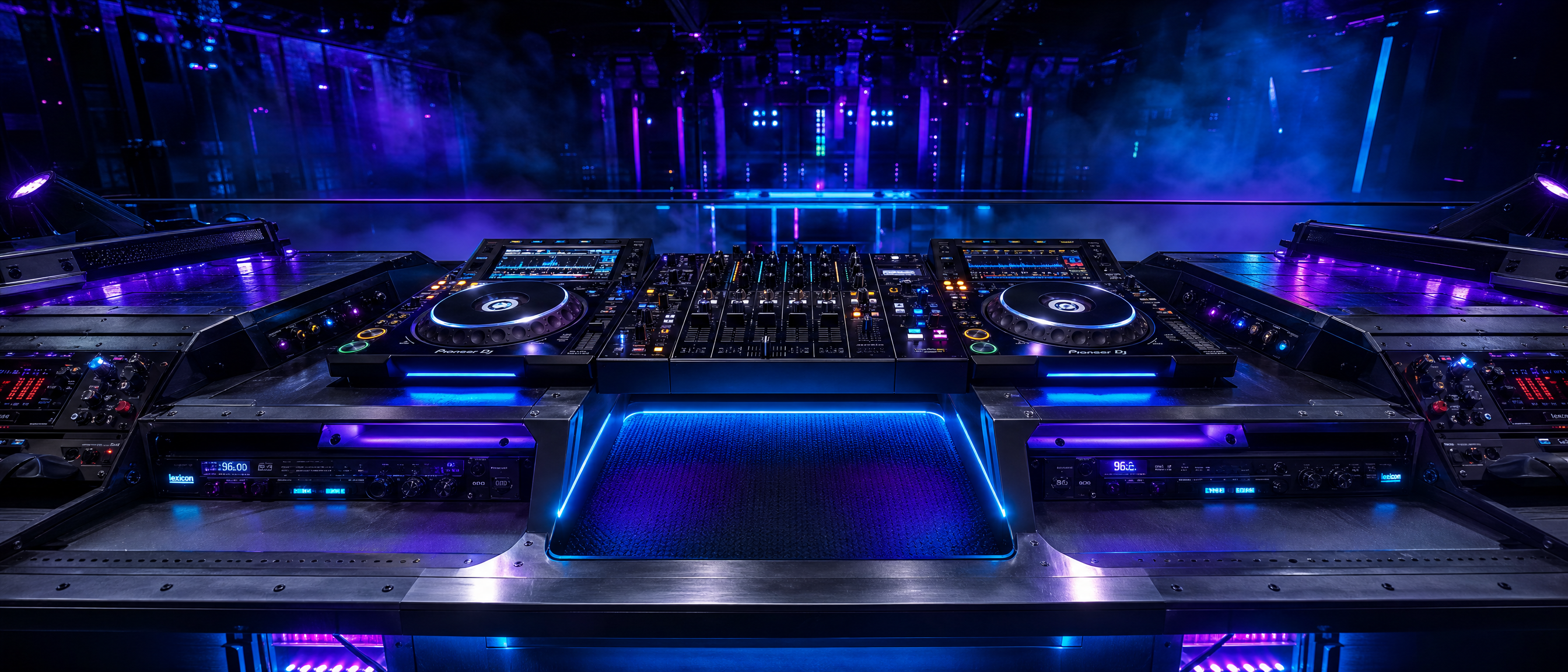 Flash Dance speaker integrated into a DJ booth