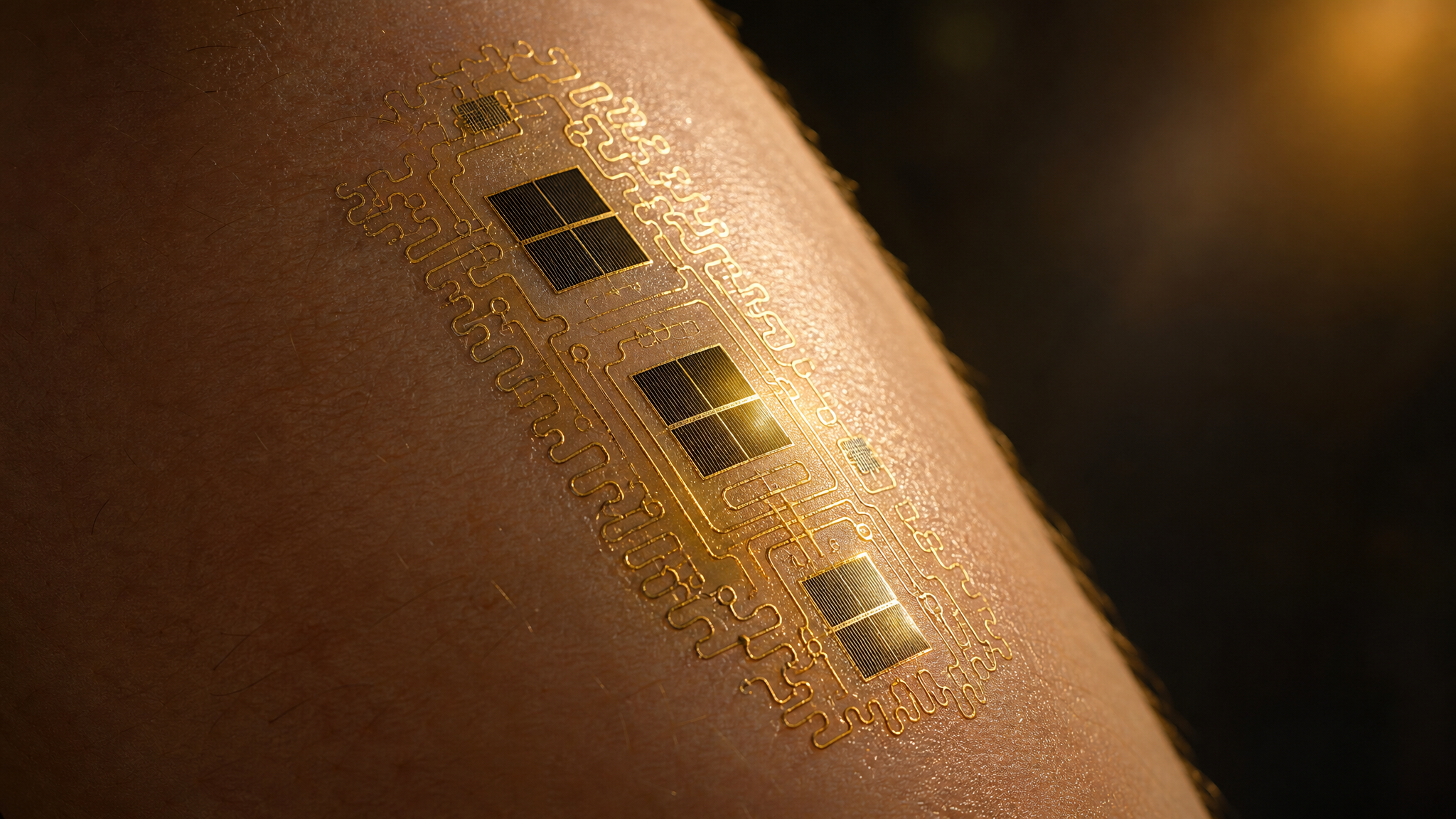 GoldSkin solar and triboelectric energy harvesting system