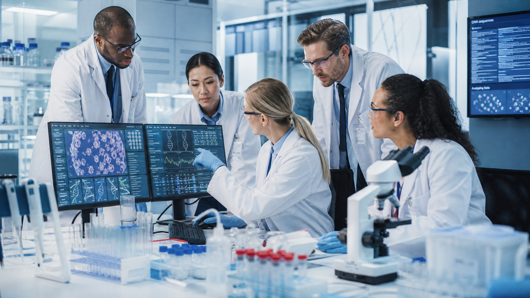 GutTarget medical research team in laboratory