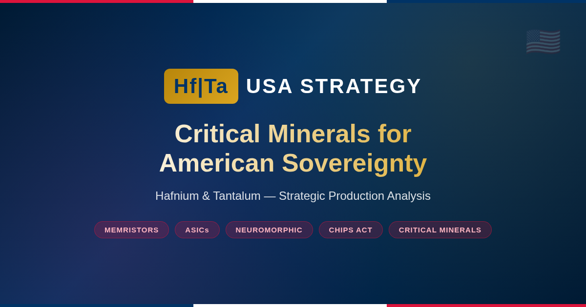 Hafnium and tantalum USA critical minerals strategy visual
