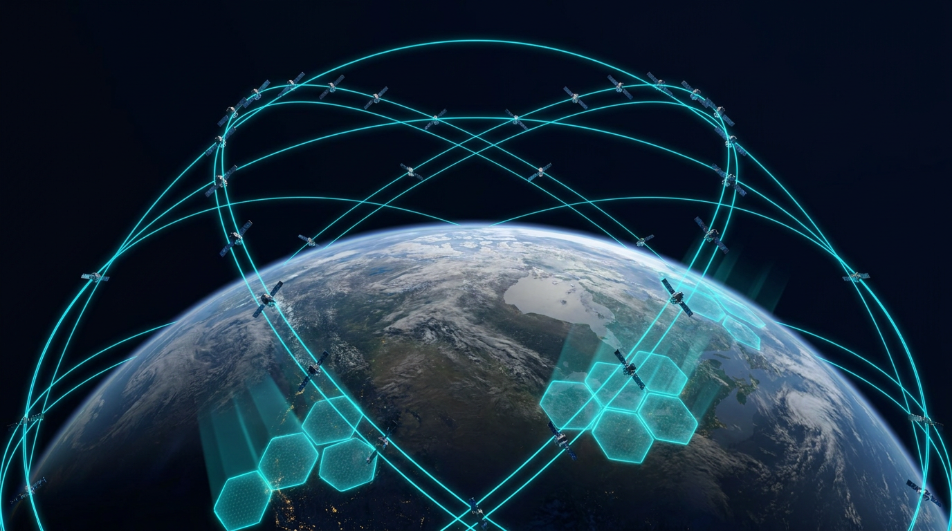 Large LEO constellation around Earth