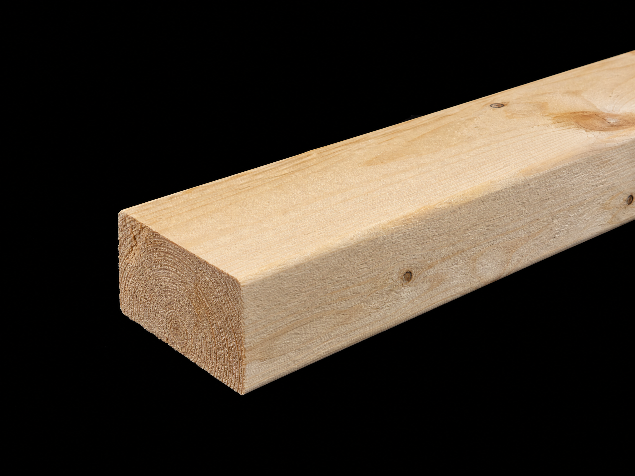 Standard untreated SPF lumber with natural light grain